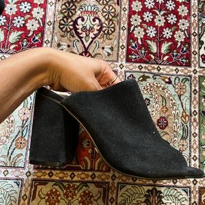 #Topshop faux suede heeled mules size 8